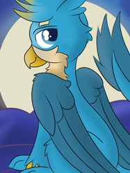 Size: 1024x1366 | Tagged: safe, artist:skyflys, gallus, griffon, g4, looking at you, solo, teenager