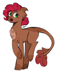 Size: 1044x1323 | Tagged: safe, artist:gallantserver, oc, oc only, oc:treacle, hybrid, pony, interspecies offspring, offspring, parent:capper dapperpaws, parent:pinkie pie, parents:capperpie, simple background, solo, transparent background