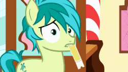 Size: 1297x733 | Tagged: safe, screencap, sandbar, earth pony, pony, g4, school daze, adorkable, animated, cute, dork, faic, floppy ears, gif, grin, guilty, looking at you, male, mouth hold, nervous, nervous smile, sandabetes, shocked, shocked expression, shrunken pupils, silly, silly pony, smiling, solo, stallion, ticket