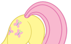 Size: 1194x747 | Tagged: safe, artist:rozyfly10, fluttershy, pegasus, pony, g4, ass up, butt, butt only, cutie mark, female, flutterbutt, mare, meme, plot, simple background, solo, tail, transparent background