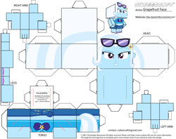 Size: 2979x2354 | Tagged: safe, artist:grapefruitface1, trixie, equestria girls, g4, clothes, craft, cubeecraft, female, high res, papercraft, printable, solo, sunglasses, sunglasses on head, swimsuit