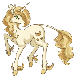 Size: 720x730 | Tagged: safe, artist:archego-art, sweet biscuit, classical unicorn, pony, unicorn, g4, cloven hooves, drawthread, horn, leonine tail, simple background, transparent background, unshorn fetlocks