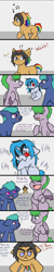 Size: 1280x6429 | Tagged: safe, artist:jolliapplegirl, oc, oc:epic rhyme, oc:serenade, earth pony, pegasus, pony, unicorn, comic:running start, angry, bully, bullying, colt, comic, crying, dialogue, female, filly, hoof on belly, male, next generation, offspring, parent:neon lights, parent:quibble pants, parent:rainbow dash, parent:vinyl scratch, parents:quibbledash, parents:vinylights