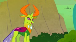 Size: 1280x720 | Tagged: safe, screencap, thorax, changedling, changeling, g4, triple threat, cute, happy, king thorax, male, solo, thorabetes