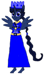 Size: 358x597 | Tagged: safe, artist:loomytyranny, oc, oc:moony sky, alicorn, hybrid, equestria girls, g4, 1000 hours in ms paint, barefoot, crown, equestria, feet, jewelry, monarch, monarchist, png, ponytail, regalia, wings