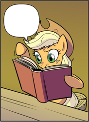 Size: 967x1321 | Tagged: safe, edit, idw, applejack, g4, spoiler:comic, spoiler:friendship in disguise, spoiler:friendship in disguise04, friendship in disguise, handbook, template
