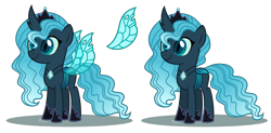 Size: 3134x1544 | Tagged: safe, artist:strawberry-spritz, oc, oc only, changepony, hybrid, pony, female, interspecies offspring, magical lesbian spawn, offspring, parent:princess luna, parent:queen chrysalis, parents:chrysaluna, simple background, solo, transparent background