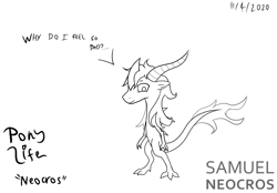 Size: 688x479 | Tagged: safe, artist:samuel-neocros, oc, oc only, oc:neocros, dragon, g4.5, my little pony: pony life, random, solo, water dragon