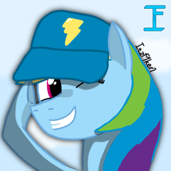 Size: 1000x1000 | Tagged: safe, artist:itzf1ker1, rainbow dash, pegasus, pony, g4, solo