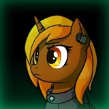 Size: 160x160 | Tagged: safe, artist:dipfanken, oc, oc:scribe amaranth, pony, unicorn, fallout equestria, game: fallout equestria: remains, bust, cropped, female, game, game screencap, gradient background, mare, portrait, solo, steel ranger
