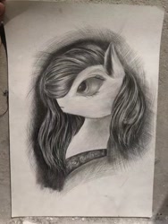 Size: 1080x1440 | Tagged: safe, artist:henry forewen, oc, oc only, pony, bust, monochrome, sketch, solo, traditional art