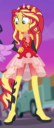 Size: 382x903 | Tagged: safe, screencap, sci-twi, sunset shimmer, twilight sparkle, equestria girls, equestria girls series, forgotten friendship, g4, cropped, sleeveless