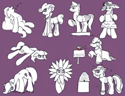Size: 1299x1000 | Tagged: safe, artist:redquoz, oc, oc only, earth pony, pegasus, pony, beehive, beekeeper, bipedal, clothes, collage, costume, drawpile, earth pony oc, lying down, magic, pegasus oc, prone, sketch, sketch dump, sploot, wings, wizard robe