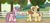 Size: 1280x593 | Tagged: safe, artist:stellamoonshineyt, oc, oc only, oc:apple seed, oc:applelia, oc:ginger bell, earth pony, pony, unicorn, apple, apple tree, colt, cupcake, female, fence, food, magic, male, mare, offspring, parent:applejack, parent:big macintosh, parent:caramel, parent:sugar belle, parents:carajack, parents:sugarmac, tree