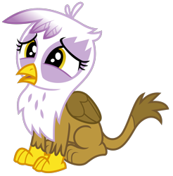 Size: 2131x2169 | Tagged: safe, artist:sketchmcreations, gilda, griffon, g4, the lost treasure of griffonstone, chickub, cute, female, gildadorable, high res, li'l gilda, nervous, open mouth, shy, simple background, sitting, solo, transparent background, vector, younger