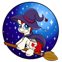 Size: 2000x2000 | Tagged: safe, artist:dawn-designs-art, oc, oc only, oc:lucky knight, pegasus, pony, beard, blue eyes, broom, clothes, costume, facial hair, flying, flying broomstick, halloween, halloween costume, hat, high res, holiday, male, nightmare night, simple background, solo, stallion, transparent background, white coat, witch, witch hat