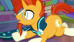 Size: 1920x1080 | Tagged: safe, screencap, sunburst, pony, unicorn, g4, the parent map, glowing cutie mark, male, solo, stallion