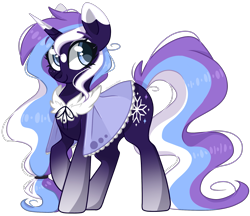 Size: 1933x1668 | Tagged: safe, artist:cinnamontee, oc, oc only, oc:frosty lavender, pony, unicorn, clothes, female, mare, simple background, solo, transparent background
