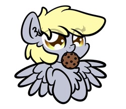 Size: 1200x1040 | Tagged: dead source, safe, artist:php142, derpy hooves, pegasus, pony, g4, chest fluff, cookie, cute, derpabetes, ear fluff, eating, female, food, mare, simple background, solo, white background, ych example, your character here