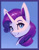 Size: 1500x1901 | Tagged: safe, artist:mrscroup, rarity, pony, unicorn, g4, blue background, bust, cute, female, mare, portrait, raribetes, simple background, solo