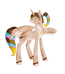 Size: 1116x1254 | Tagged: safe, artist:twin-fan, oc, oc only, alicorn, crystal pony, pony, alicorn oc, ear piercing, female, horn, jewelry, looking back, mare, necklace, piercing, signature, simple background, solo, transparent background, unshorn fetlocks, wings