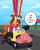 Size: 2388x3000 | Tagged: safe, artist:lockheart, oc, oc only, oc:nordpone, earth pony, pony, angry, balloon swords, car, clothes, cloud, commission, dialogue, driving, female, hat, high res, hoof hold, mare, open mouth, road, sidewalk, sitting, sky, solo, speech bubble, steering wheel, top hat