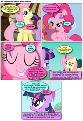 Size: 868x1260 | Tagged: safe, artist:dziadek1990, edit, edited screencap, screencap, fluttershy, pinkie pie, twilight sparkle, oc, oc:shade, comic:ponies and d&d, fall weather friends, g4, the cutie mark chronicles, comic, conversation, dialogue, dungeons and dragons, emote story:ponies and d&d, pen and paper rpg, rpg, screencap comic, slice of life, tabletop game, text