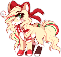 Size: 776x726 | Tagged: safe, artist:foxpets, oc, oc only, oc:hollie, pony, bow, clothes, scarf, simple background, socks, solo, transparent background