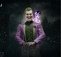 Size: 2760x2548 | Tagged: safe, starlight glimmer, human, pony, unicorn, g4, gotham city, high res, monocle, mortal kombat, mortal kombat 11, starlight says bravo, the joker