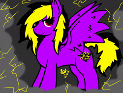 Size: 2048x1536 | Tagged: safe, artist:artmama113, oc, oc only, pegasus, pony, female, lightning, mare, pegasus oc, signature, solo, wings