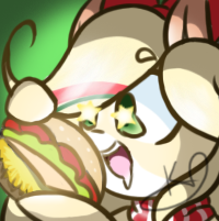 Size: 200x201 | Tagged: safe, artist:kaywhitt, oc, oc only, oc:hollie, pony, bow, burger, bust, clothes, food, portrait, scarf, solo, starry eyes, wingding eyes