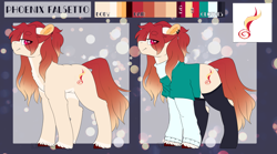 Size: 3600x2000 | Tagged: safe, artist:liefsong, oc, oc only, oc:phoenix falsetto, earth pony, pony, clothes, cutie mark, ear piercing, earring, female, high res, jewelry, piercing, reference sheet, socks, solo, sweater, transparent, unshorn fetlocks