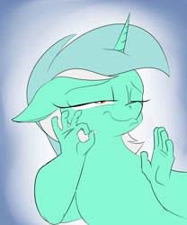 Size: 1280x1536 | Tagged: safe, alternate version, artist:rocket-lawnchair, lyra heartstrings, pony, unicorn, anthro, g4, female, hand, meme, pacha, suddenly hands, the emperor's new groove, when x just right