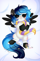 Size: 3160x4861 | Tagged: safe, artist:2pandita, oc, oc only, pegasus, pony, clothes, female, mare, scarf, solo, two toned wings, wings