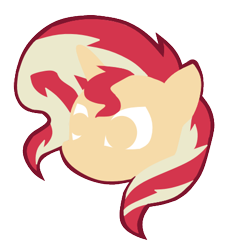 Size: 441x470 | Tagged: safe, artist:fuzon-s, artist:nightsilverchelly, sunset shimmer, pony, unicorn, g4, emblem, logo, simple background, solo, sonic the hedgehog (series), style emulation, transparent background