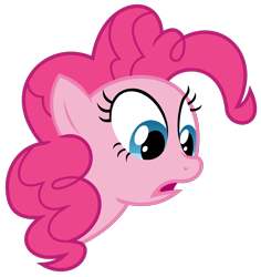 Size: 1500x1591 | Tagged: safe, artist:sketchmcreations, pinkie pie, earth pony, pony, baby cakes, g4, confused, female, looking down, mare, open mouth, simple background, solo, surprised, transparent background, vector
