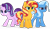Size: 7100x4111 | Tagged: safe, artist:inaactive, starlight glimmer, sunset shimmer, trixie, pony, unicorn, g4, absurd resolution, female, magical trio, mare, movie accurate, simple background, transparent background, trio, vector
