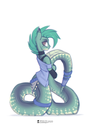 Size: 2480x3508 | Tagged: safe, artist:justafallingstar, oc, oc only, oc:dalar, lamia, original species, snake, belt, clothes, colored sketch, colt, hug, looking at you, male, scales, shirt, smiling, socks, solo, t-shirt