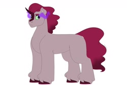 Size: 1280x854 | Tagged: safe, artist:itstechtock, oc, oc only, pony, unicorn, male, offspring, parent:king sombra, parent:pinkie pie, parents:sombrapie, simple background, solo, stallion, white background