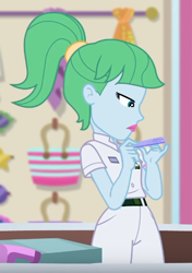 Size: 416x591 | Tagged: safe, screencap, sweet smoothie, equestria girls, equestria girls specials, g4, my little pony equestria girls: better together, my little pony equestria girls: spring breakdown, cruise crew, cruise ship, cruise ship staff, female, ponytail