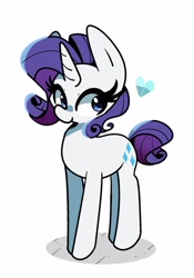 Size: 2000x2854 | Tagged: safe, artist:kindakismet, rarity, pony, unicorn, g4, alternate hairstyle, cute, female, heart, high res, mare, raribetes, short mane, simple background, solo, white background