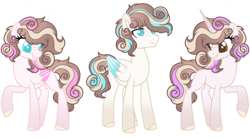 Size: 1024x567 | Tagged: safe, artist:ninjagobrony287, oc, oc:emmet varry, oc:frosted flurry, oc:sweet valor, pegasus, pony, unicorn, base used, colored pupils, colored wings, colored wingtips, ear fluff, female, freckles, male, mare, next generation, offspring, parent:pound cake, parent:princess flurry heart, parents:poundflurry, simple background, stallion, transparent background