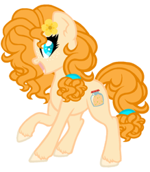Size: 720x821 | Tagged: safe, artist:ninjagobrony287, pear butter, earth pony, pony, g4, base used, cute, female, flower, flower in hair, freckles, mare, pearabetes, simple background, solo, unshorn fetlocks, white background