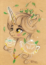 Size: 1024x1439 | Tagged: safe, artist:lailyren, oc, oc only, pony, unicorn, cup, solo, teacup, teapot