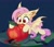 Size: 1803x1554 | Tagged: safe, artist:taneysha, fluttershy, bat pony, pony, g4, bat ponified, bat wings, cute, female, flutterbat, halloween, holiday, nom, paintbrush, pumpkin, race swap, shyabates, shyabetes, solo, wings