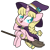 Size: 1500x1500 | Tagged: safe, artist:captshowtime, oc, oc only, oc:caramel malt, pony, unicorn, braid, broom, cape, chibi, ciderfest, clothes, con mascot, convention, convention mascot, costume, cute, hat, icon, mascot, nightmare night, ponysona, ponyville ciderfest, pvcf, simple background, solo, transparent background, witch, witch costume, witch hat