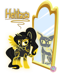 Size: 1280x1506 | Tagged: safe, artist:lovinglypromise, oc, oc only, oc:hetitasa, alicorn, earth pony, pony, egyptian, egyptian pony, mirror, simple background, solo, transparent background