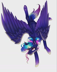 Size: 1080x1351 | Tagged: safe, alternate version, artist:moona_lou, oc, oc only, pegasus, pony, colored, female, flying, mare, pegasus oc, solo, upside down, wings