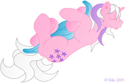 Size: 797x530 | Tagged: safe, artist:kohala8, twilight, pony, unicorn, g1, blankie, hug, lying down, on back, sleeping
