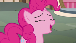 Size: 1920x1080 | Tagged: safe, screencap, pinkie pie, earth pony, pony, g4, what about discord?, eyes closed, female, mare, open mouth, solo